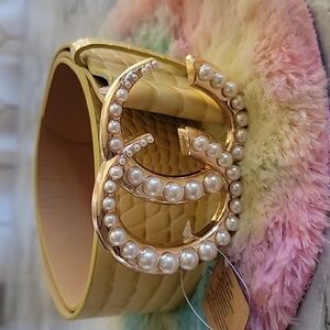 JEWEL & CLARA YELLOW WOMENS FASHION BELT